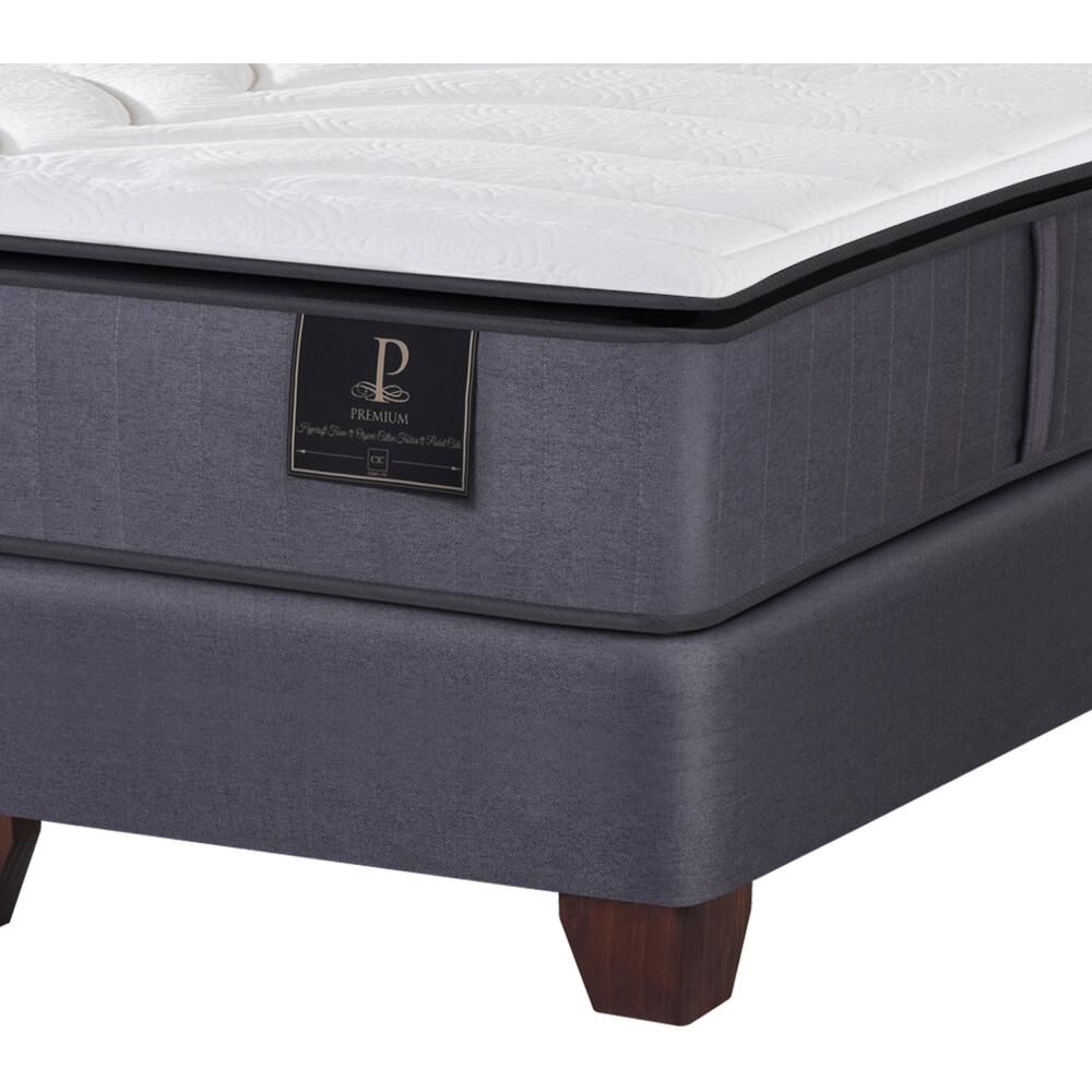 Box Spring Cic Premium / 2 Plazas / Base Dividida  + Set De Maderas image number 2.0