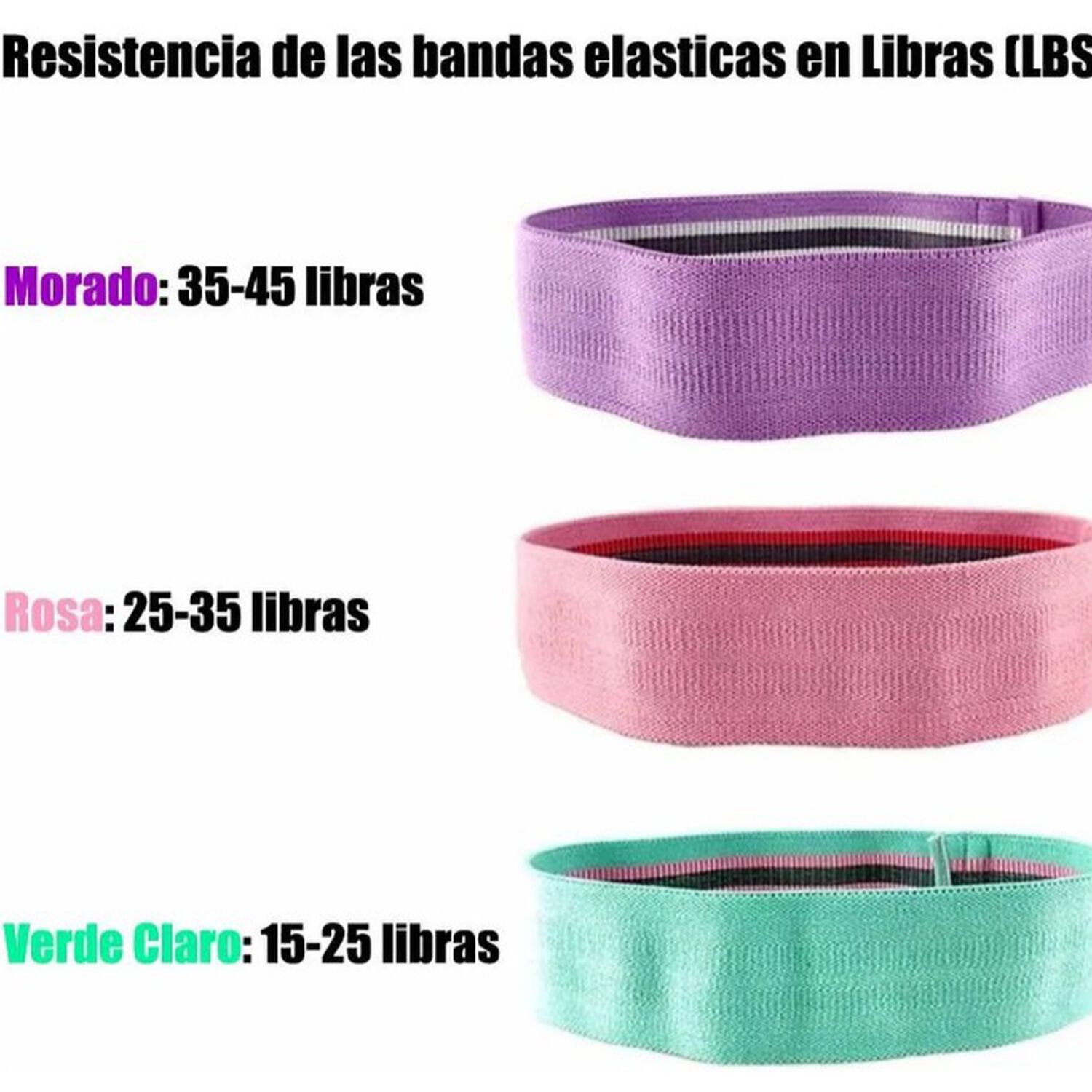 Bandas El&aacute;sticas Ejercicio Pro 3 Pcs De Tela Con Bolso Yoga image number 3.0