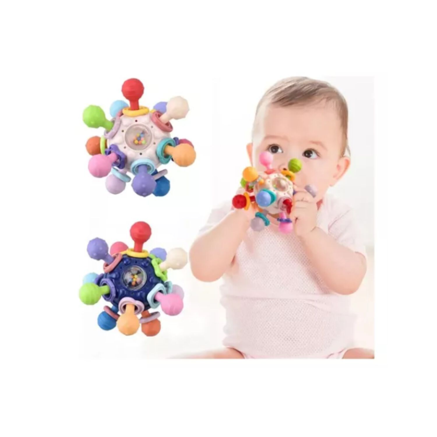 Juguete Pelota Sensorial Para Beb&eacute; 0 A 12m Montessori 4 En 1 image number 0.0