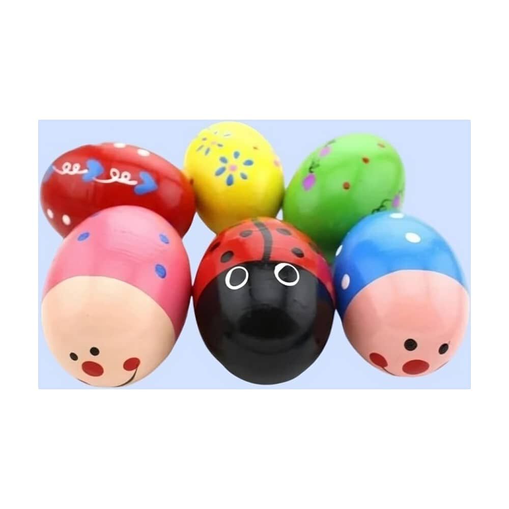 Set 2 Huevos Sonajero Shaker Juguete Madera image number 2.0