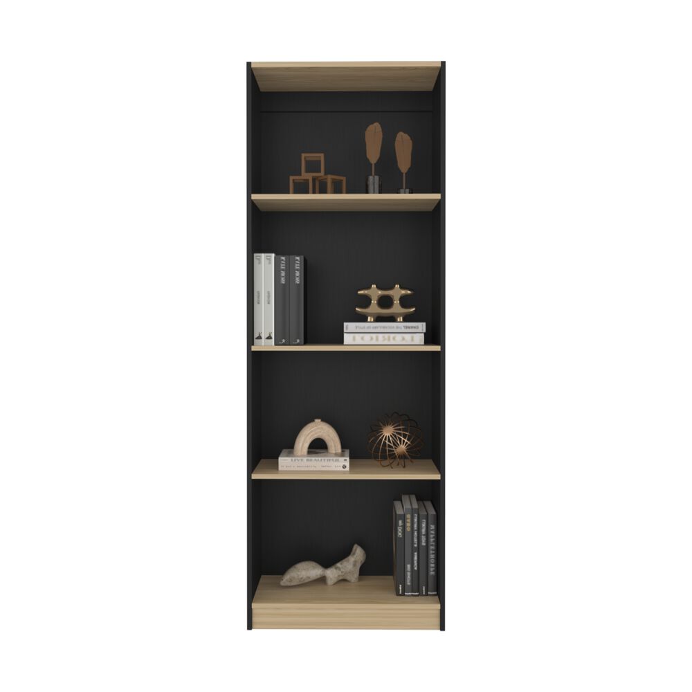 Estante Organizador 3 Niveles 180,6x62,8x29,9 Cm Negro Y Caf&eacute; Claro image number 2.0