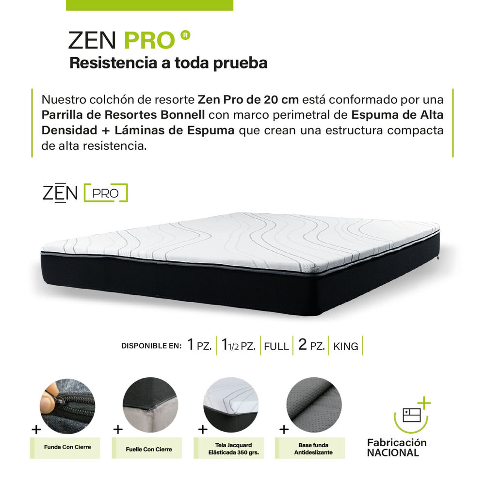 Cama Europea Zen Pro 1.5 Plazas Tela Velvet Negro image number 5.0