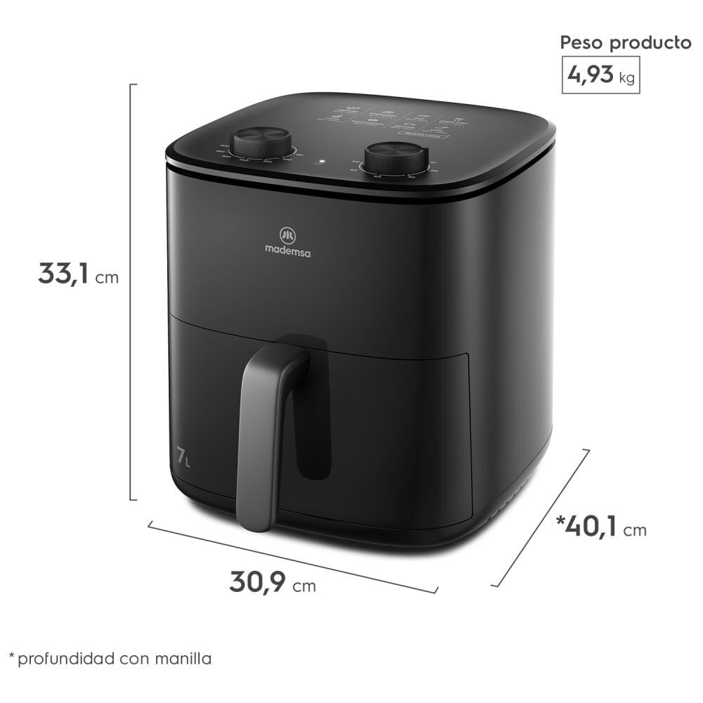 Freidora De Aire Mademsa Maf70 / 7 Litros image number 1.0