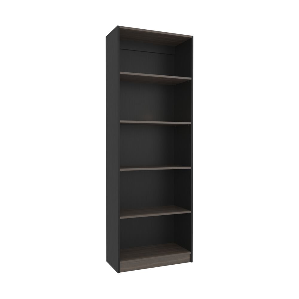 Estante Organizador De Libros Fm 180,6x62,8x29,9 Cm Negro Y Café image number 0.0