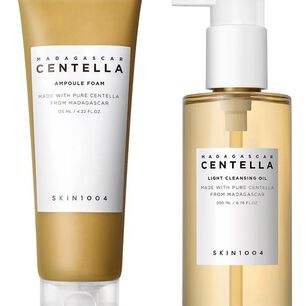 Pack Doble Limpieza Madagascar Centella Double Cleansing Duo (skin1004) - Limpiador Oleoso 200ml + Limpiador En Espuma 125 Ml