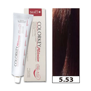 Tinte Permanente Colorkey Millenium Silkey 120gr 5.53 Casta&ntilde;o Claro Caoba Dorado + Oxidante