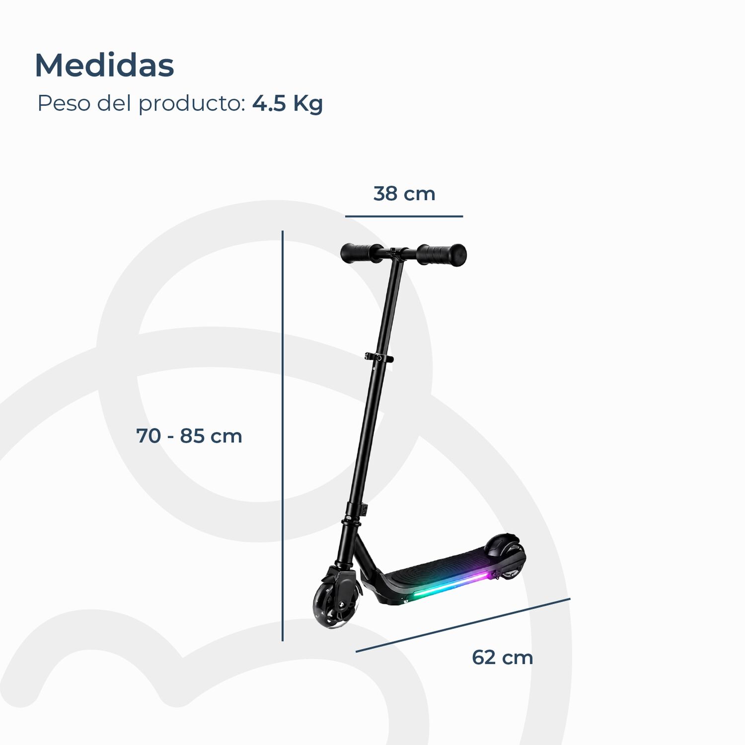 Monopat&iacute;n El&eacute;ctrico Plegable E-scooter 60w 24v2000mah Negro image number 6.0