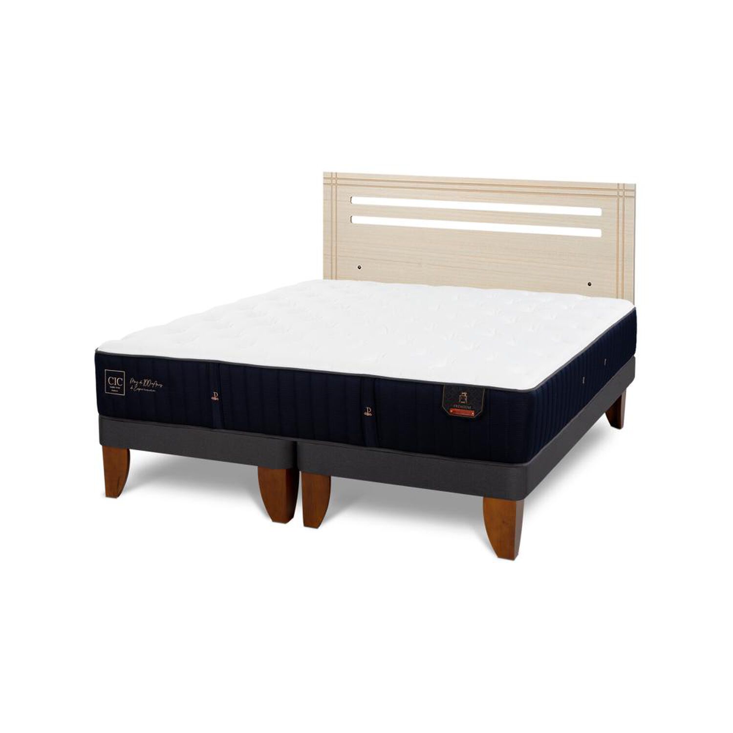 Cama Europea Cic Linea Premium / 2 Plazas / Base Dividida + Respaldo image number 5.0