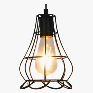 Lampara Jaula De Hierro Colgante + Ampolleta Led Vintage