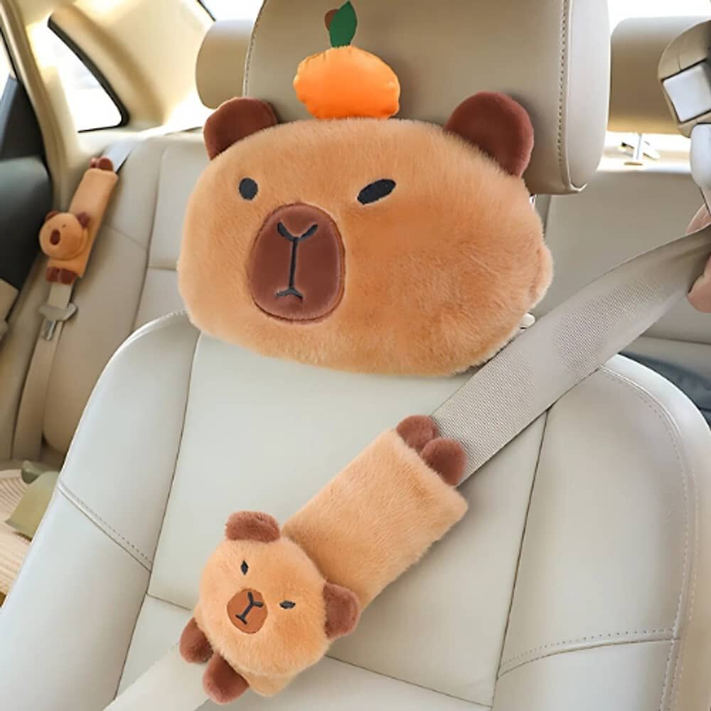 Kit Reposacabezas Y Protector Cinturon De Seguridad Capibara image number 3.0