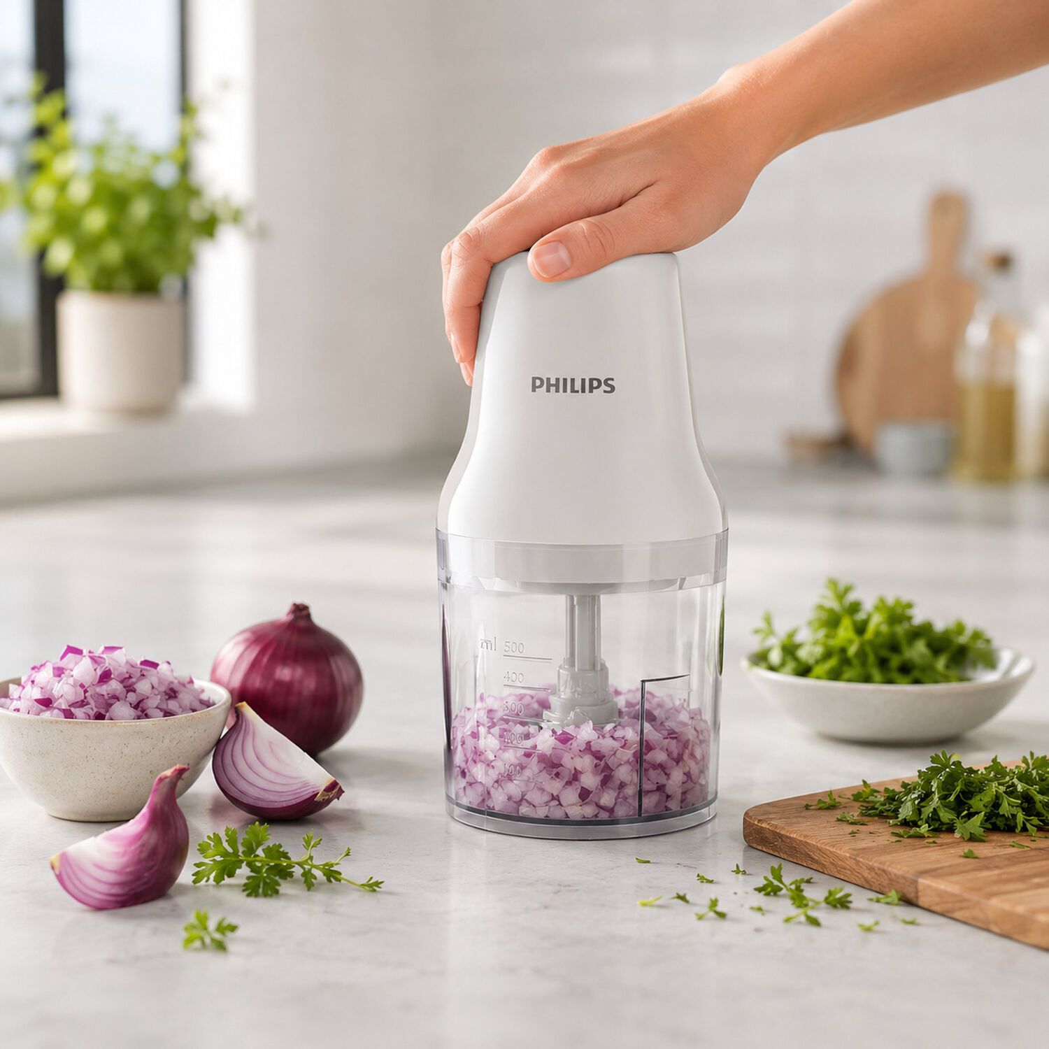 Picadora Philips Hr1393 Multifuncional 700ml - 450w - Inox image number 9.0