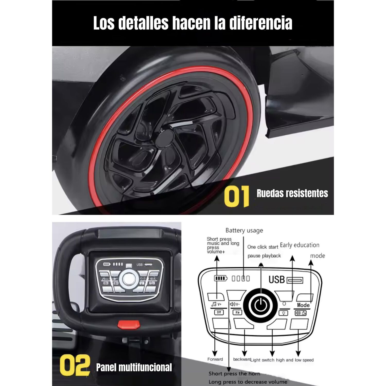 Go Kart Auto El&eacute;ctrico 12v7ah Con Control Rojo X2 Lubabycas image number 3.0