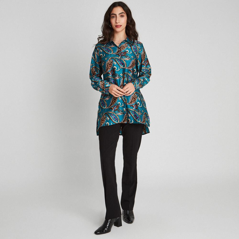 Blusa Manga Larga Cuello Camisero Mujer Lorenzo Di Pontti image number 3.0