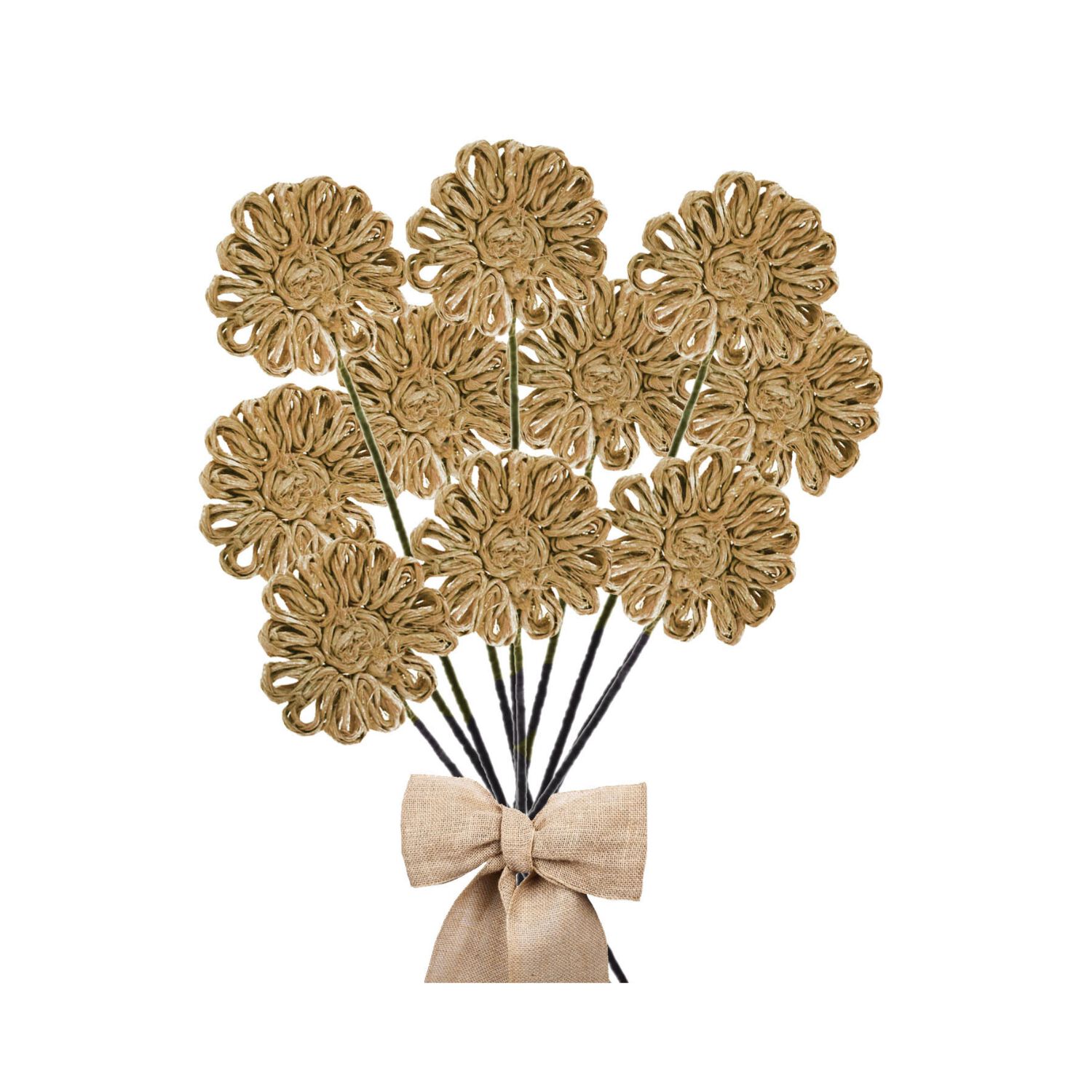Flor Yute Natural 38 Cm Pack 6 Un. image number 3.0