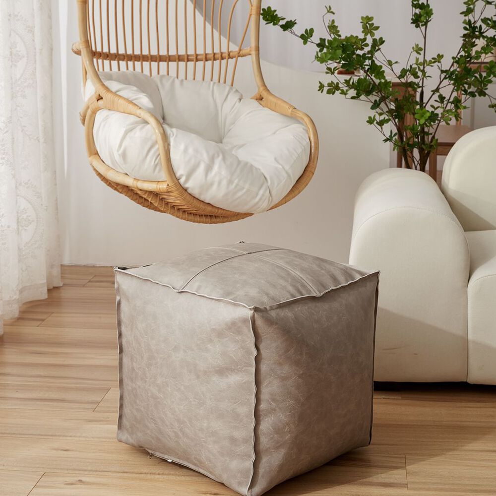 Set De 2 Pouf De Ecocuero Cuadrado 45x45cm image number 3.0