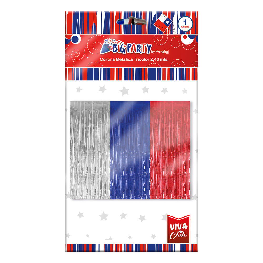 Cortina Metalica Tricolor 1 Unidades Big Party image number 1.0