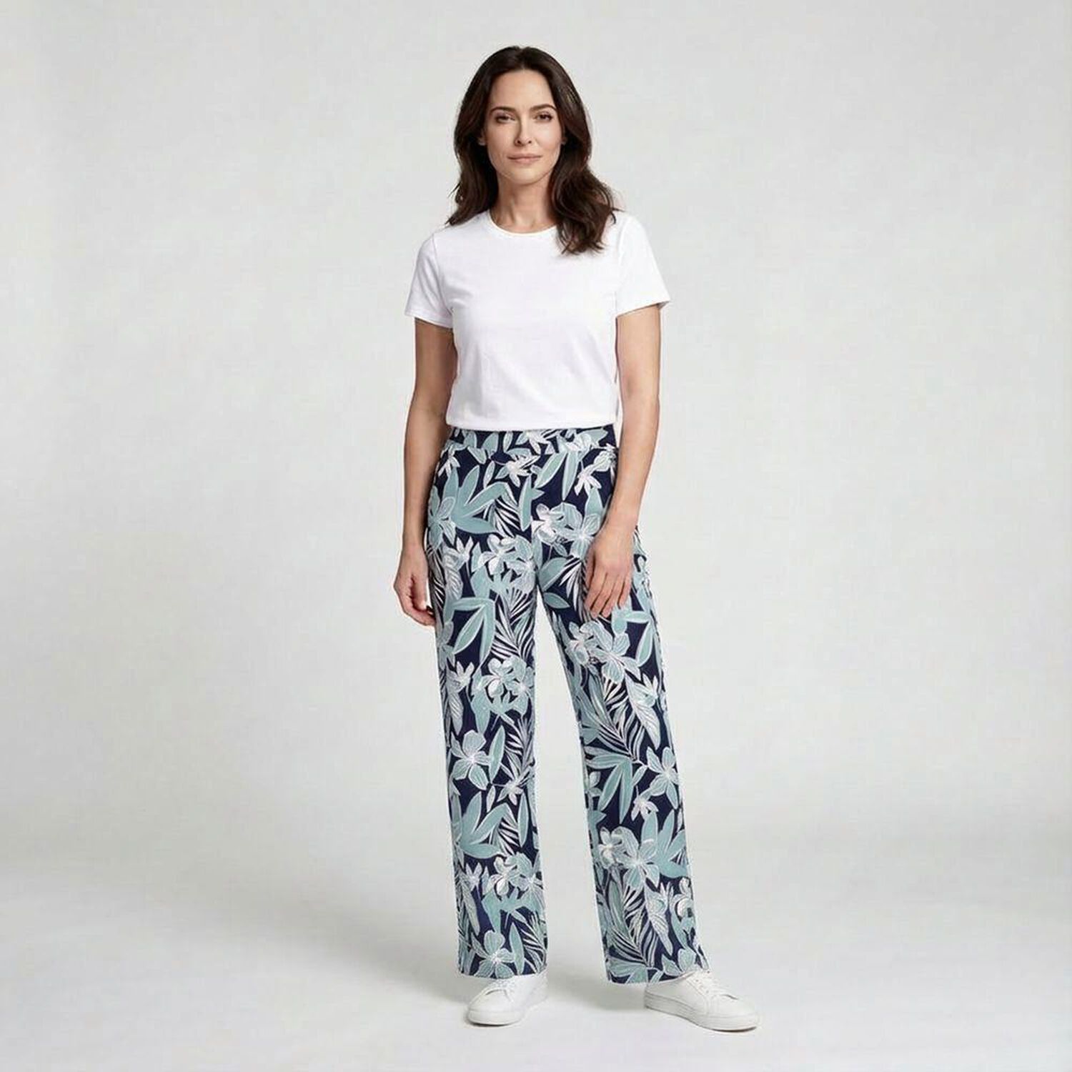Pantal&oacute;n Full Print Tiro Medio Palazzo Mujer Geeps image number 0.0