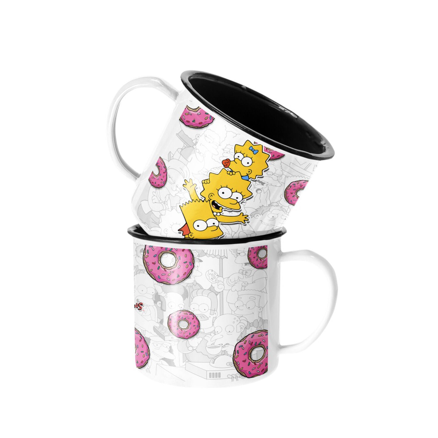Taza Enlozada Lechera Bart Lisa Y Maggie Simpsons Rosquilla image number 0.0