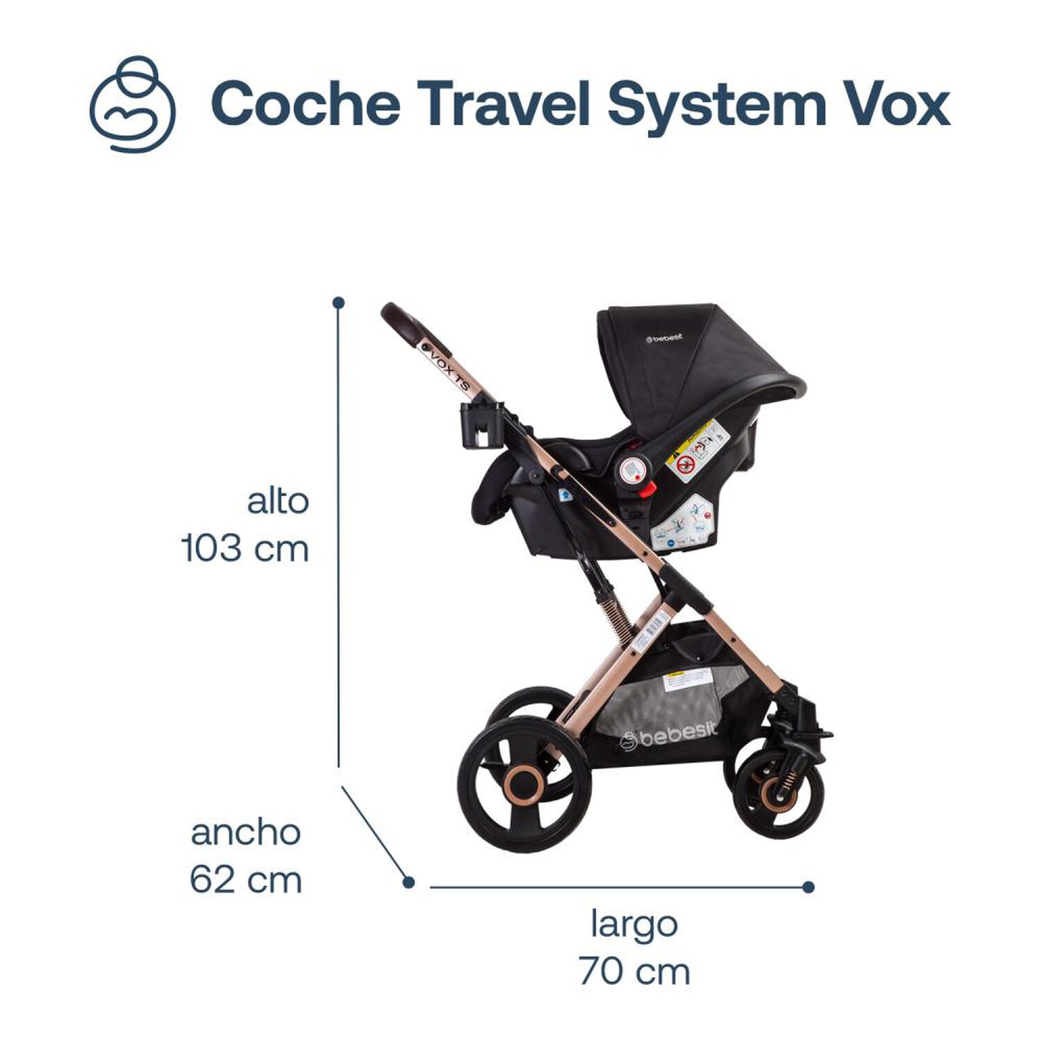 Coche Cuna Travel System Bebesit Vox Gold image number 6.0
