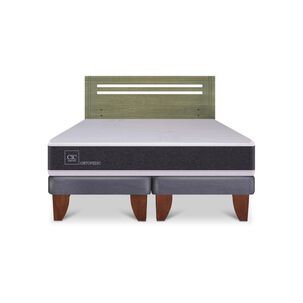 Cama Europea Cic Ortopedic / 2 Plazas / Base Dividida + Respaldo