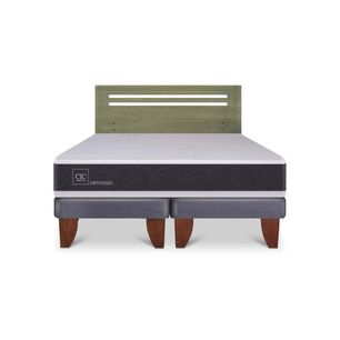 Cama Europea Cic Ortopedic / 2 Plazas / Base Dividida + Respaldo
