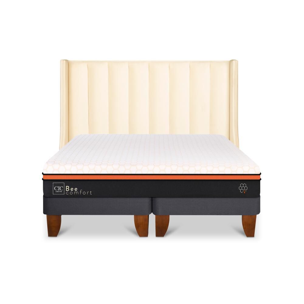 Cama Europea Cic Bee Comfort / 2 Plazas / Base Dividida + Respaldo image number 0.0