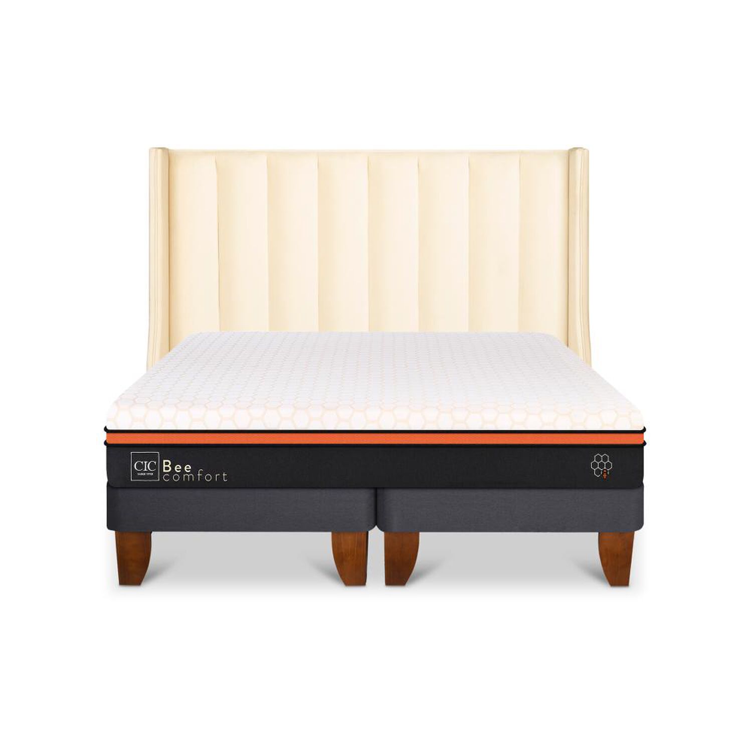 Cama Europea Cic Bee Comfort / 2 Plazas / Base Dividida + Respaldo image number 0.0