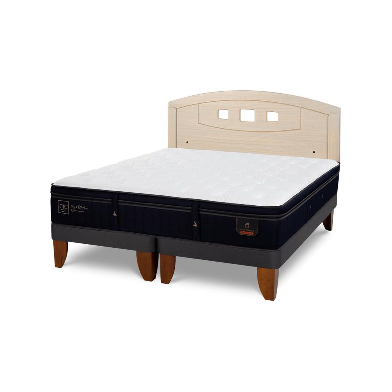 Cama Europea Cic Linea Premium / 2 Plazas / Base Dividida + Respaldo image number 5.0