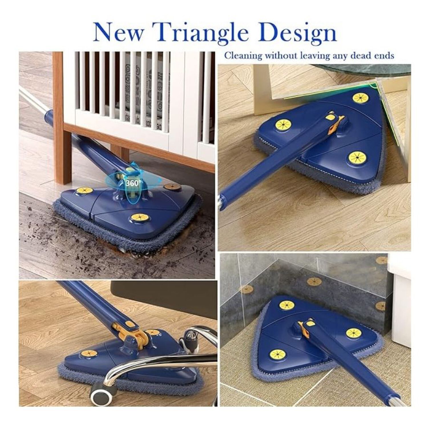 Trapeador De Limpieza Triangular Ajustable Giratorio 360 image number 3.0
