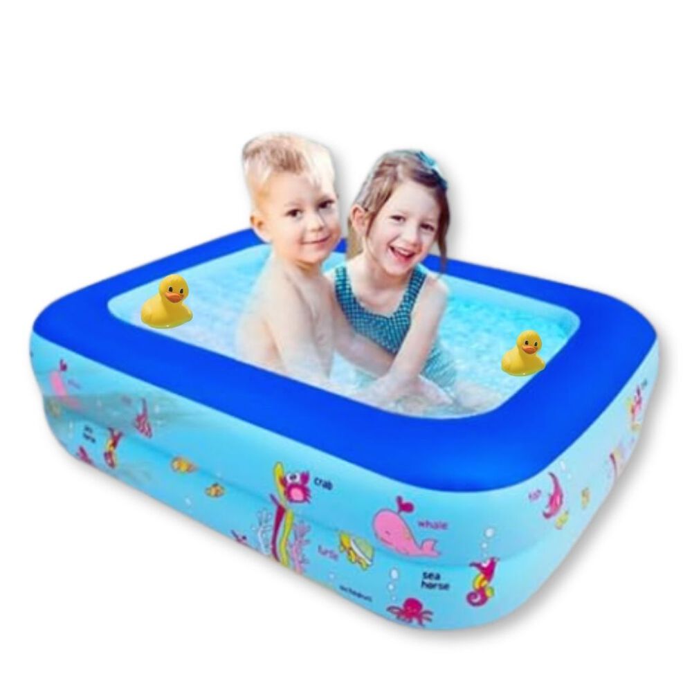 Piscina Inflable Plástico Para Niños Rectangular 120cm image number 0.0