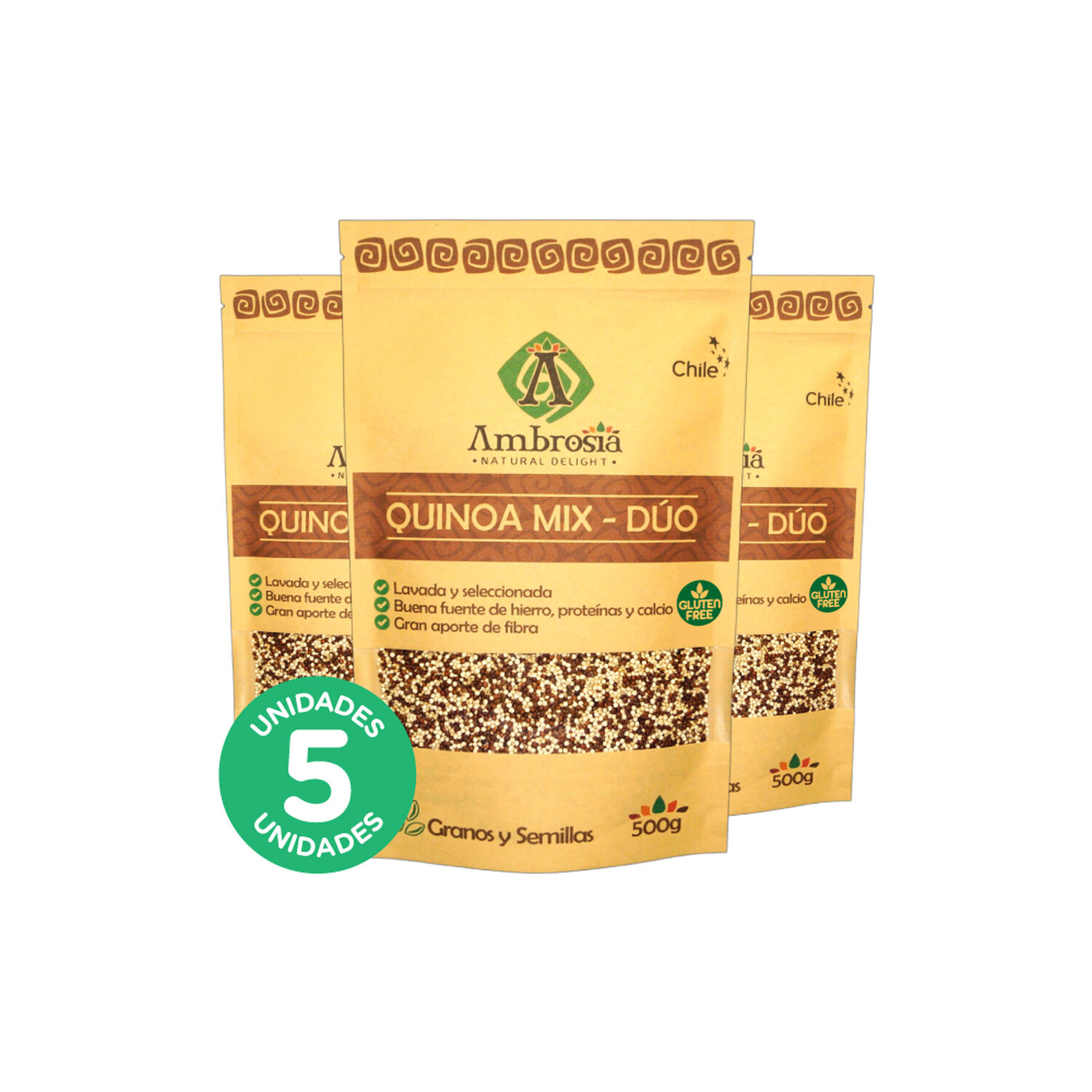Pack 5, Quinoa Mix D&uacute;o Libre De Gluten Y Vegano 500gr. image number 0.0