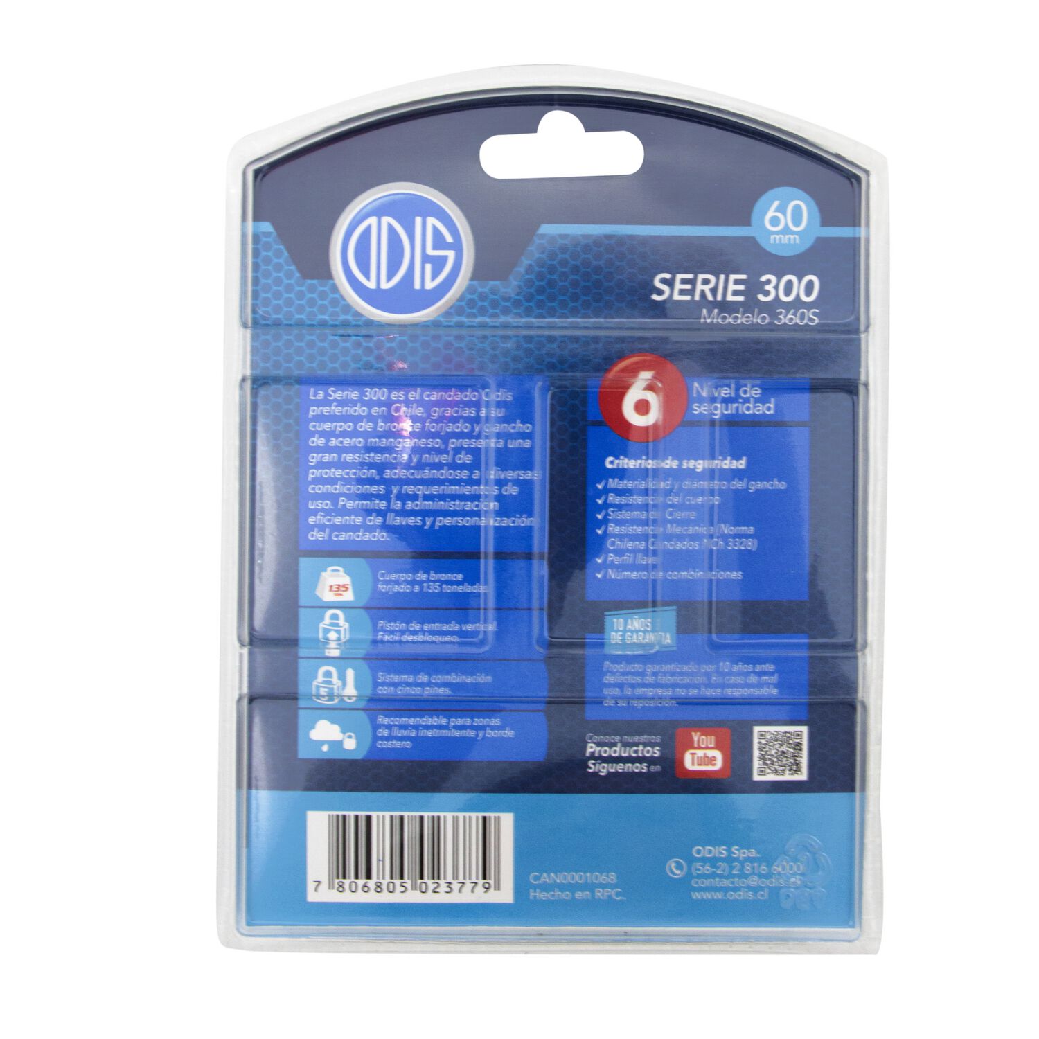Candado Odis 360s Hombros 60mm image number 4.0