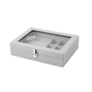Alhajero Caja Organizadora De Joyas Portatil Gris