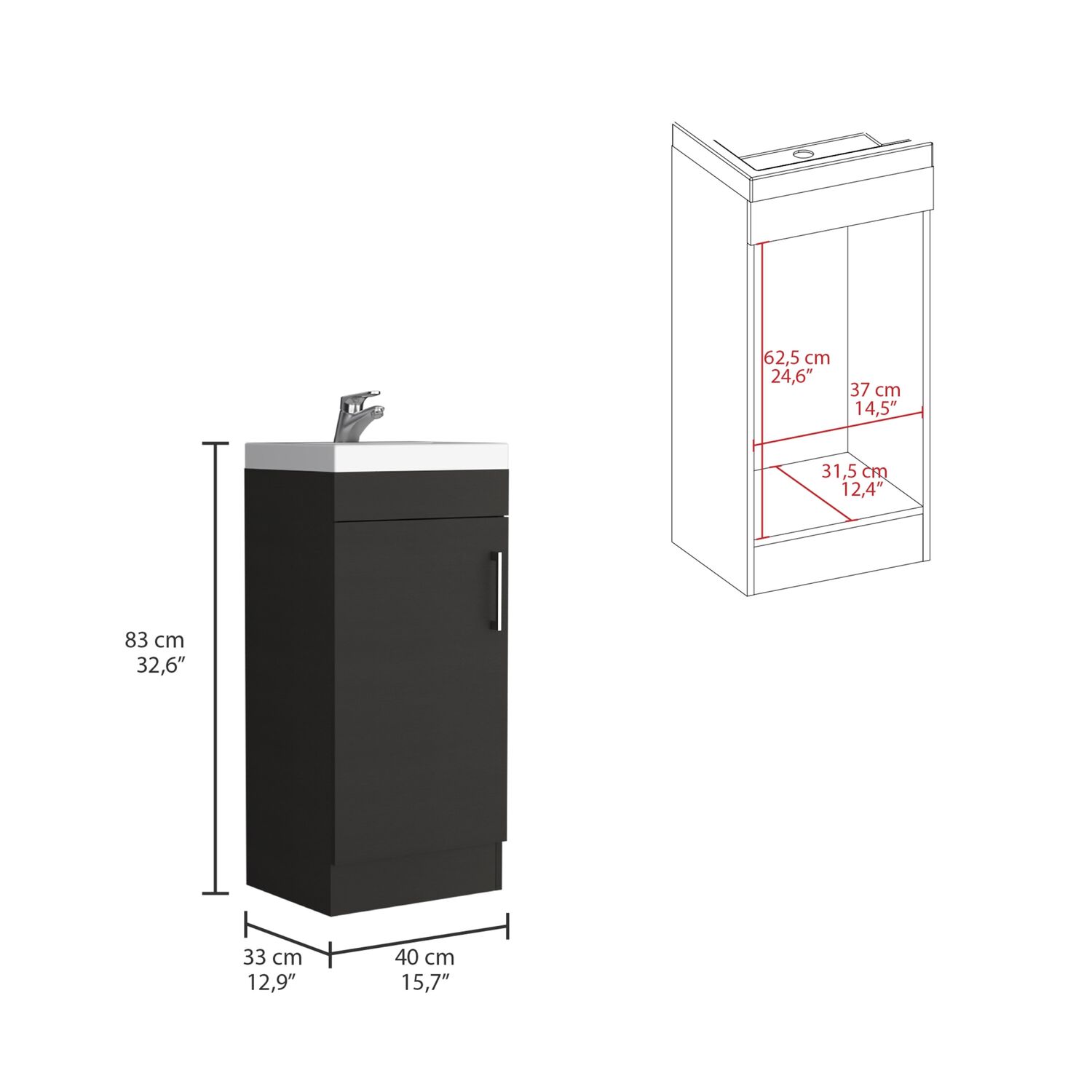 Mueble Vanitorio 1 Puerta Fm-005n - Negro image number 6.0