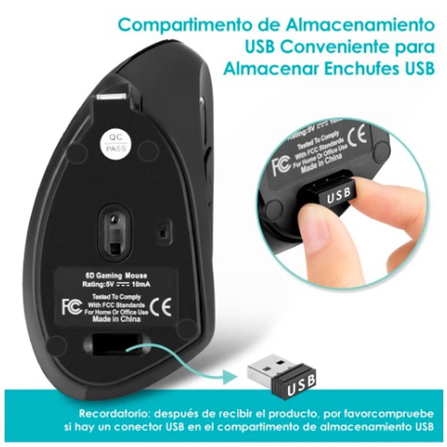 Mouse Vertical Ergon&oacute;mico Usb image number 3.0