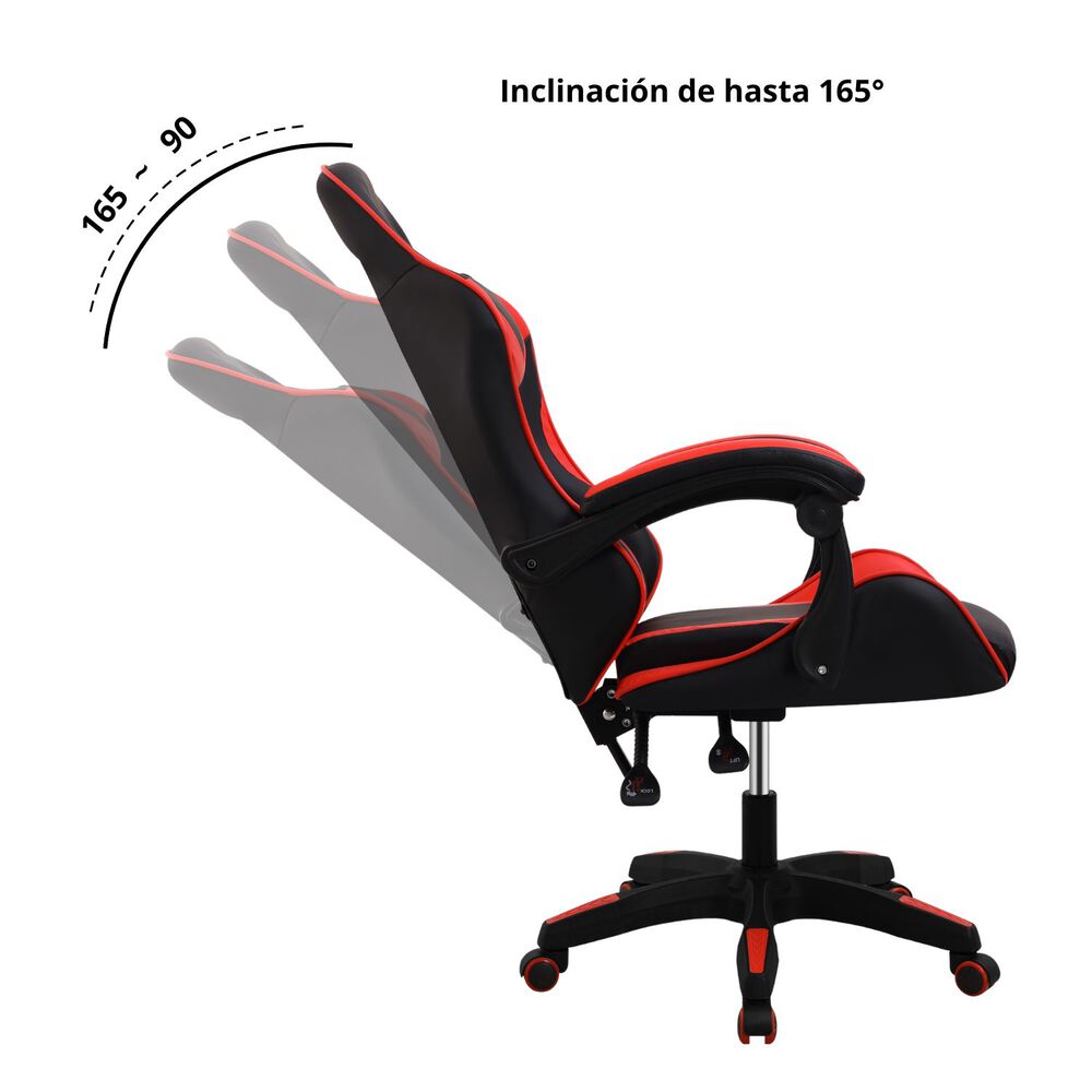 Silla Gamer Rocket Rojo Negro image number 3.0