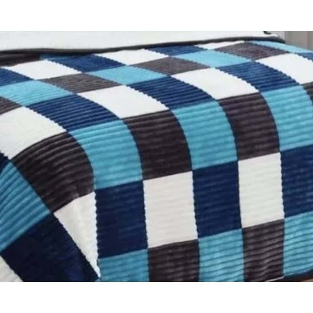 Manta Frazada T&eacute;rmica Chiporro Fundas Almohada 2 Plazas. Color Azul image number 2.0