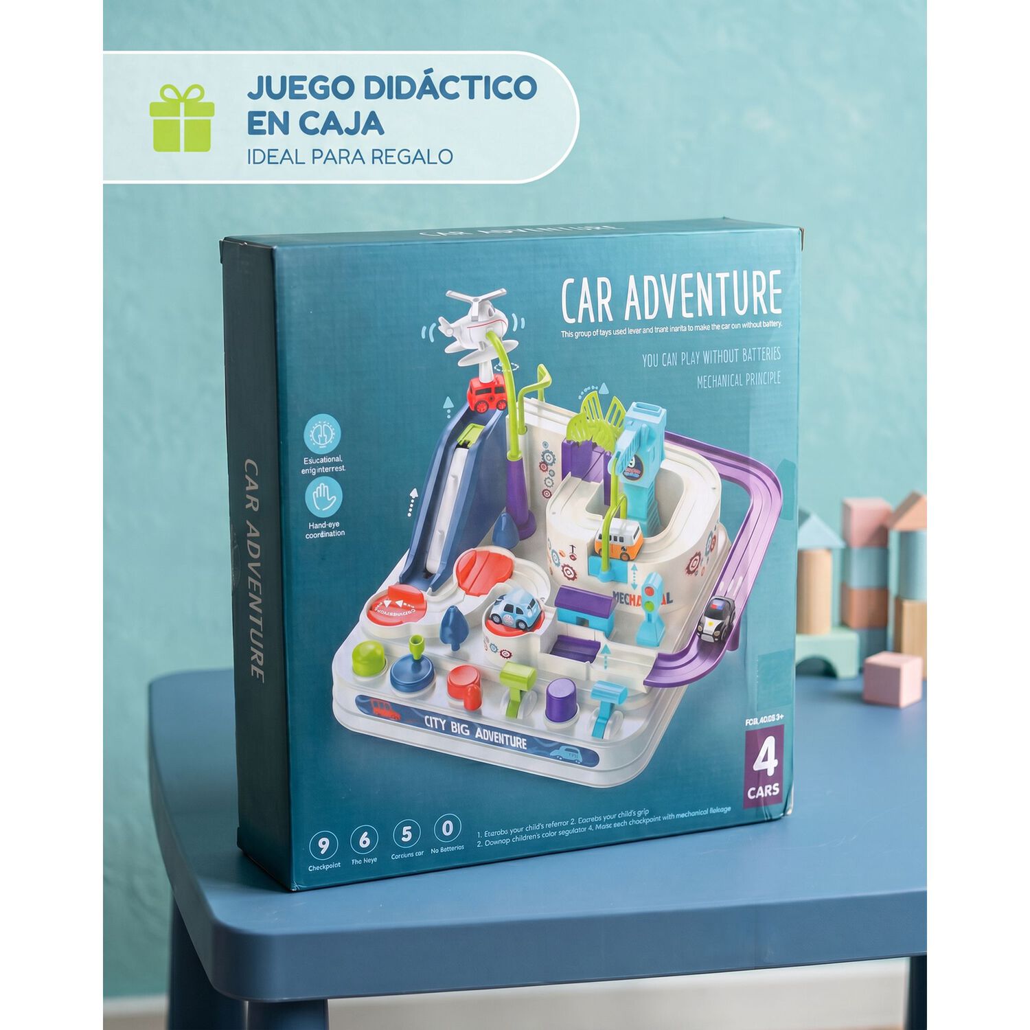 Juguete Didactico Ciudad Magica De Autos Ni&ntilde;os Montessori image number 4.0