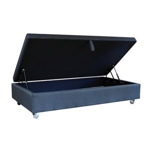Base De Cama Ba&uacute;l Gris 1 Plaza Largo 190 Cm Con Rueda Pyton