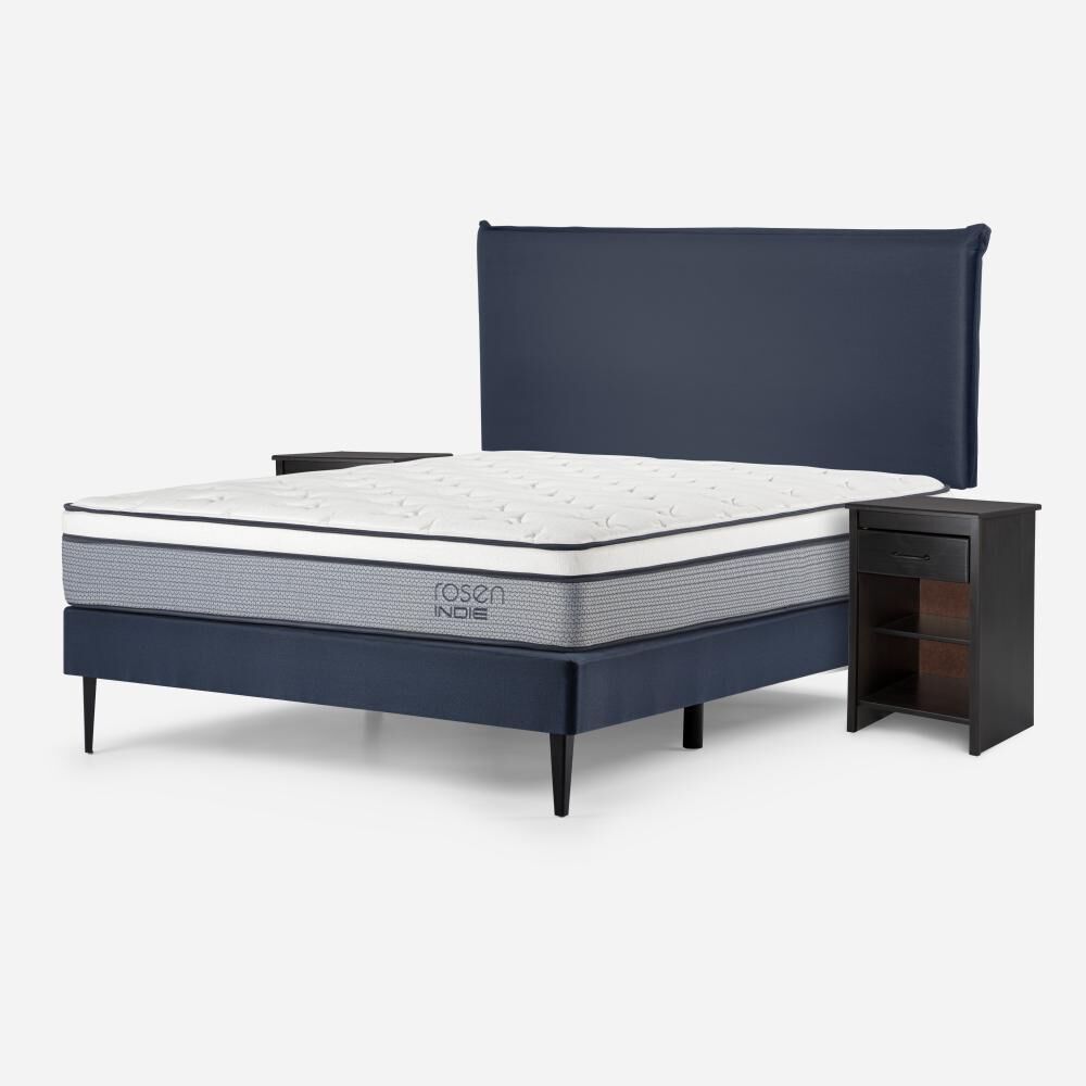 Cama Europea Rosen Indie / 2 Plazas / Base Normal + Set De Maderas Maurice image number 1.0