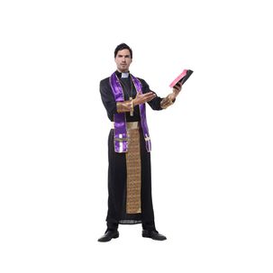 Disfraz Cosplay Cura Monje Morado Religioso - M