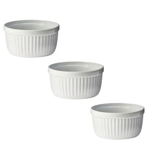 Set 3 Pocillos Ramekin Ceramica Blanco 8cm Cocina Horno
