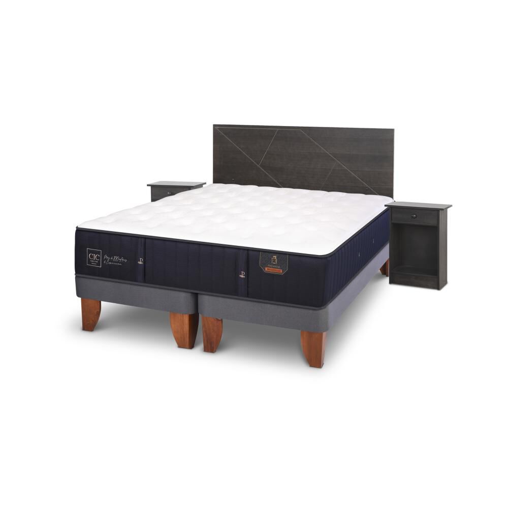 Cama Europea Cic Premium / 2 Plazas / Base Dividida + Set De Maderas image number 3.0