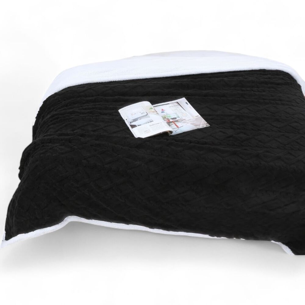 Frazada Polar Con Chiporro Medida 230x250cm King Color Negro Ftch (5) image number 0.0