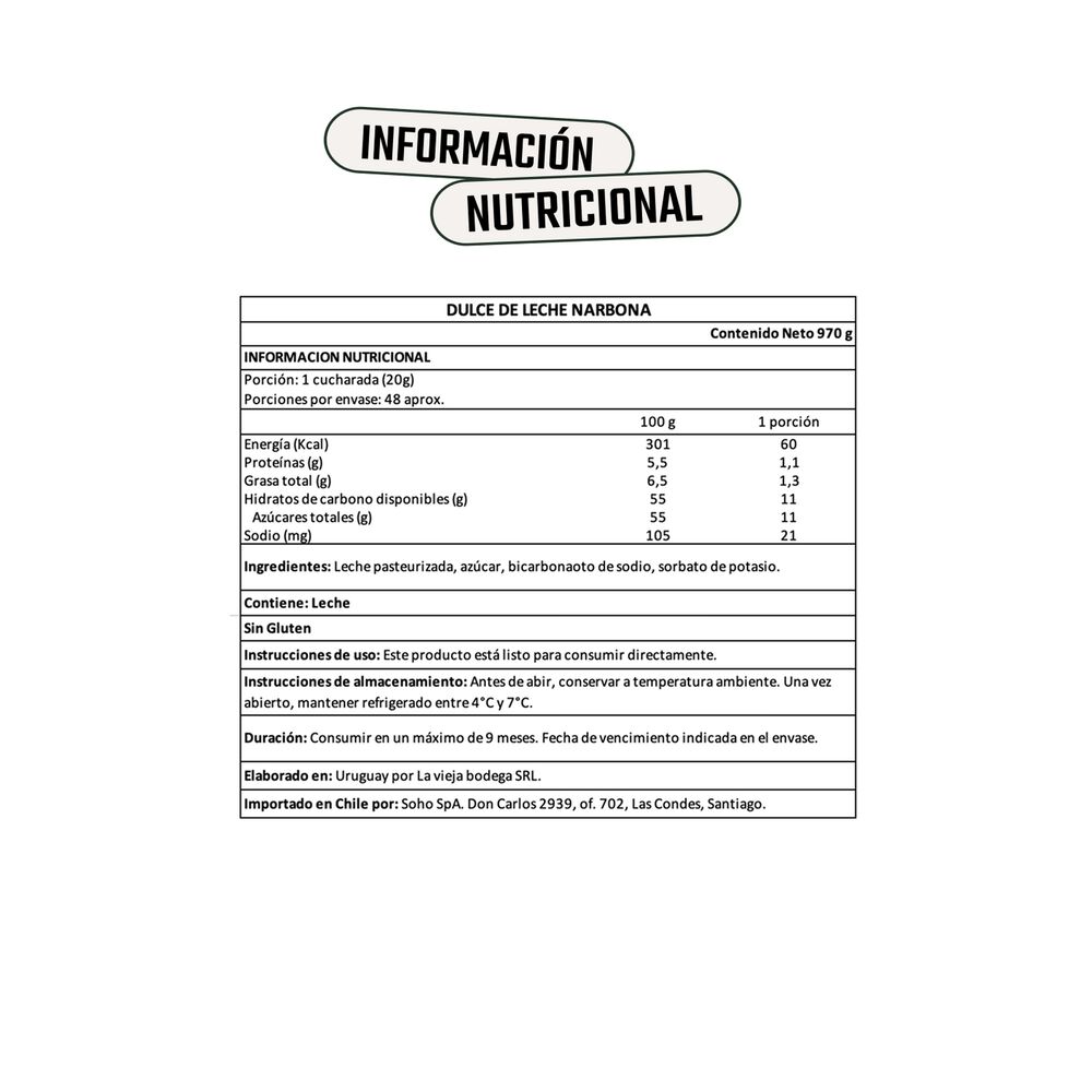 Dulce De Leche Narbona 1 X 970g image number 4.0
