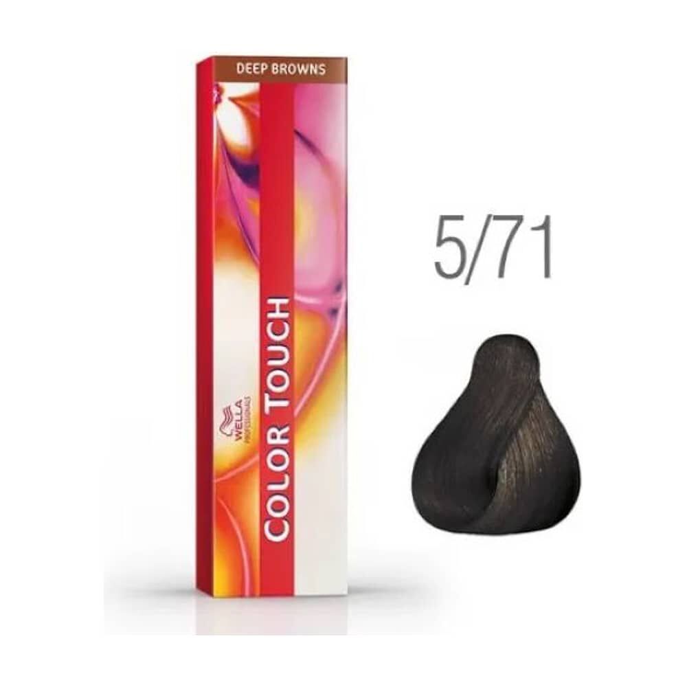 Tinte Para Cabello Wella Color Touch 5/71 Casta&ntilde;o Claro Marron Ceniza 60ml image number 2.0