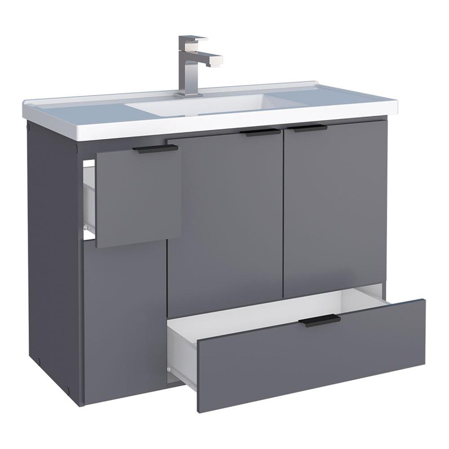 Vanitorio Vekkahome Orquedea 80 Grey / 3 Puertas image number 3.0