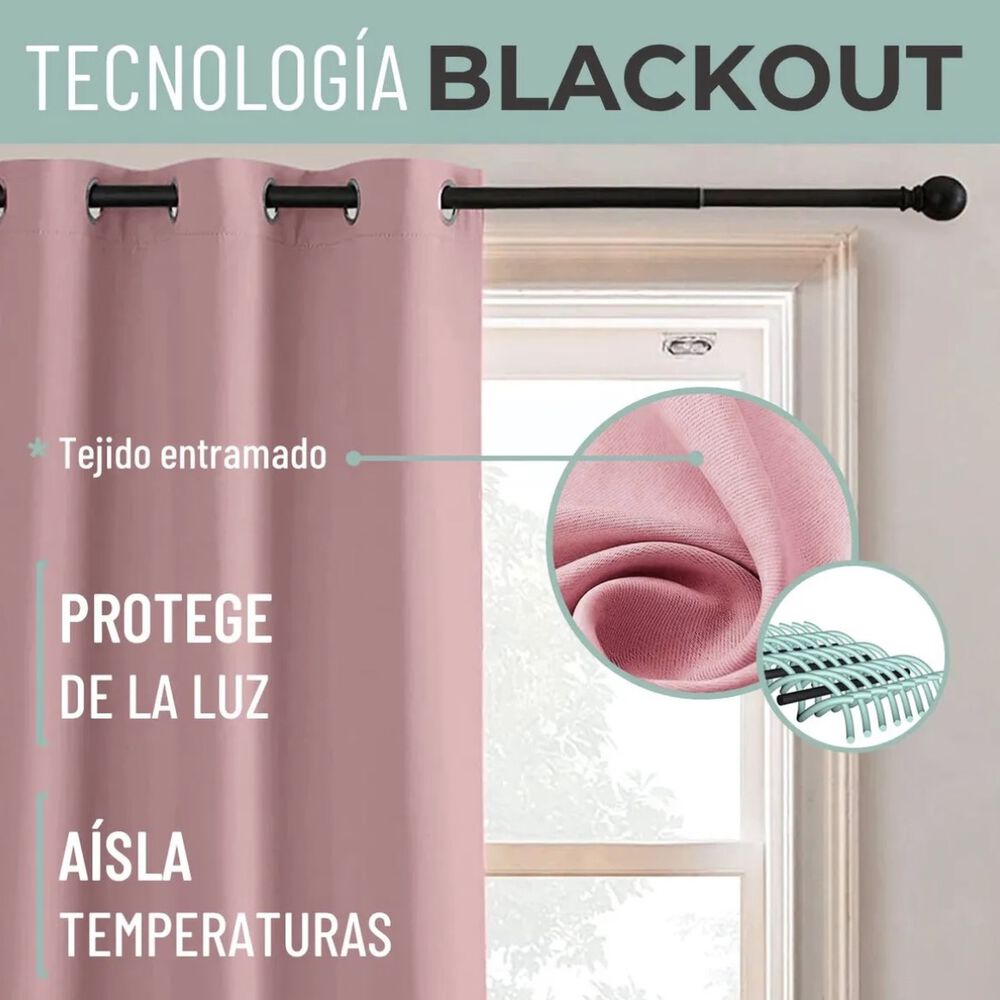 Cortina Semi Blackout Un Paño 140x220cm Aislante image number 2.0