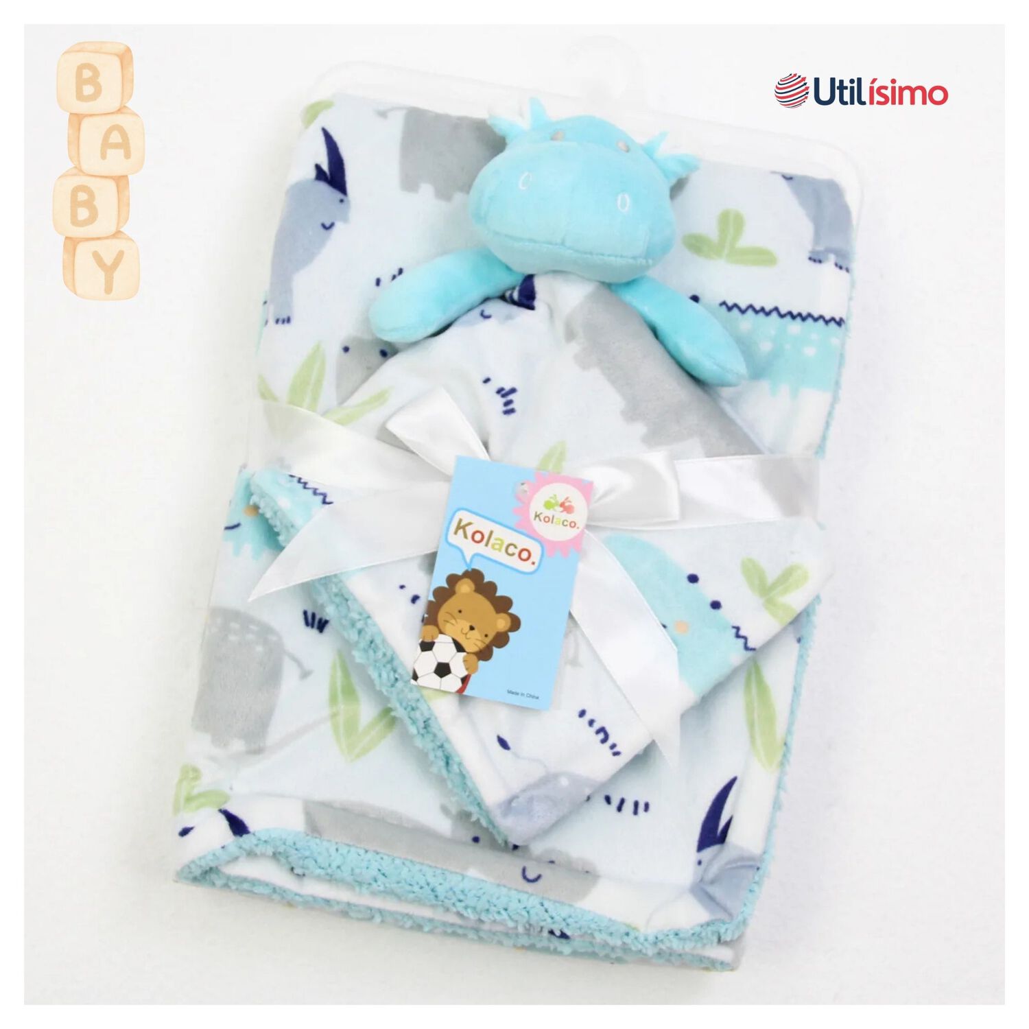 Set Manta Frazada Polar Para Beb&eacute; Ni&ntilde;o + Peluche De Apego image number 4.0