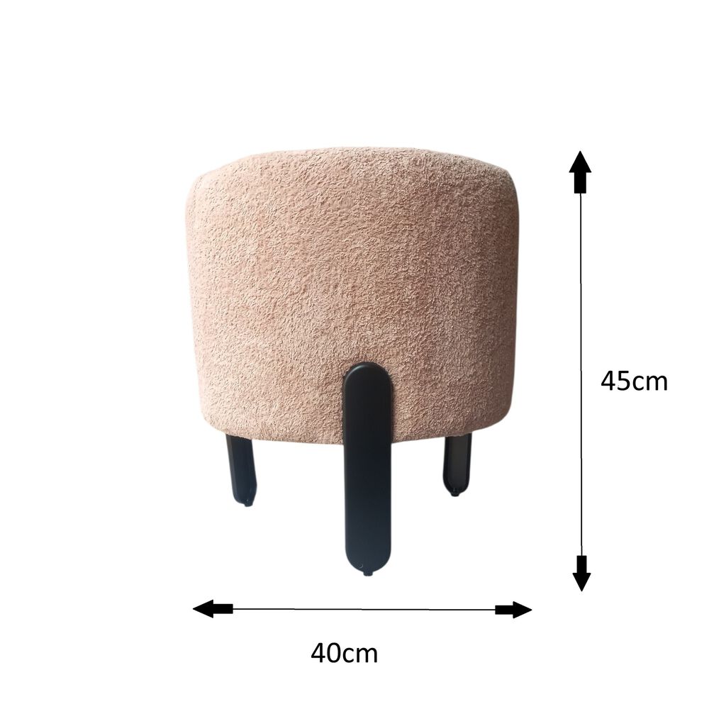 Pouf Redondo Palo Rosa 3 Patas 40 40 X 45 De Alto image number 2.0